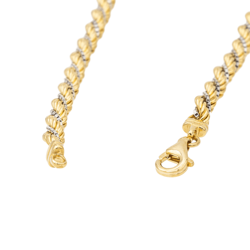 Collier Collier chaîne torsadée en chute en or jaune et or blanc 58 Facettes 1732343CN