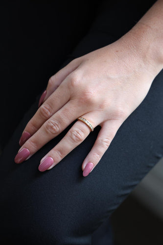 Bague 51 Bague demi-alliance en or blanc 18 carats et diamants 58 Facettes 1733143CN