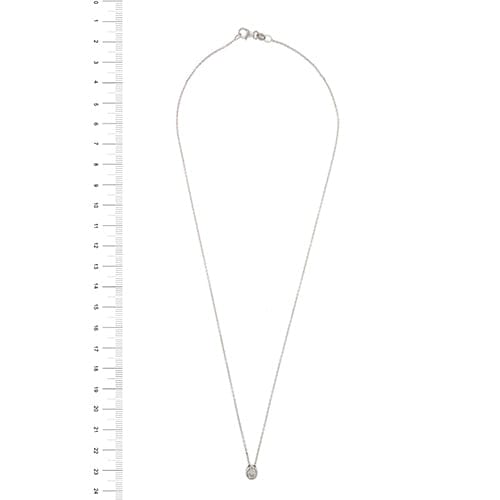 Collier Collier point de lumière - Maille rolo en or blanc 18 kt avec diamants 58 Facettes 174