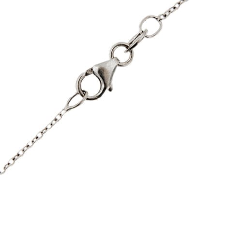 Collier Collier point de lumière - Maille rolo en or blanc 18 kt avec diamants 58 Facettes 174