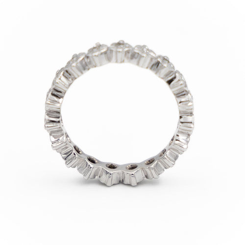 Bague 47 Alliance - Bague en or blanc 18 carats et diamants 58 Facettes 1740946CN