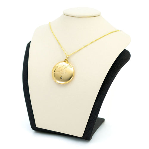 Pendentif Médaillon rond en or jaune 14 carats avec perle 58 Facettes 22C182E7D1AE4C7D9B2294EE59B3B514