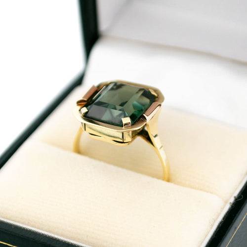 Bague 54 W. Been - Bague solitaire en or jaune 14 carats et spinelle synthétique 58 Facettes 4900B12D3FA24E9B81B19370D159EC87