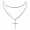 Collier Collier croix en or blanc 18 carats et diamants 58 Facettes 1752355CN