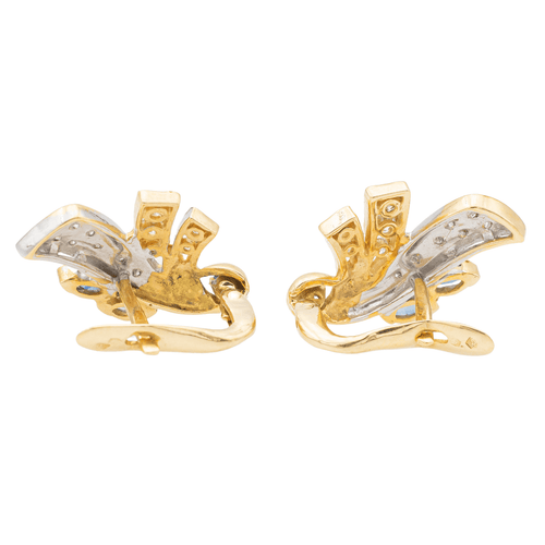 Boucles d'oreilles Boucles d'oreilles  Or jaune, Or blanc Saphir, Diamant 58 Facettes 1752578CN