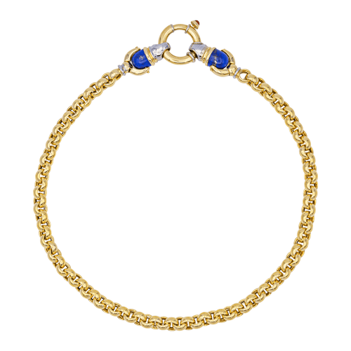 Collier Collier en or jaune 18 carats avec cornaline et lapis-lazuli 58 Facettes 1752772CN