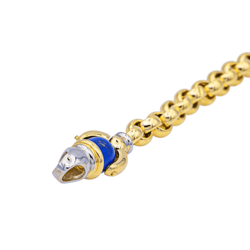 Collier Collier en or jaune 18 carats avec cornaline et lapis-lazuli 58 Facettes 1752772CN