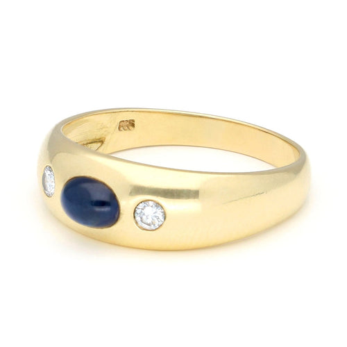 Bague 59 Bague gitane en or jaune 14 carats avec saphir et diamants 58 Facettes 038386F14D9A403B99651F0751D37B04