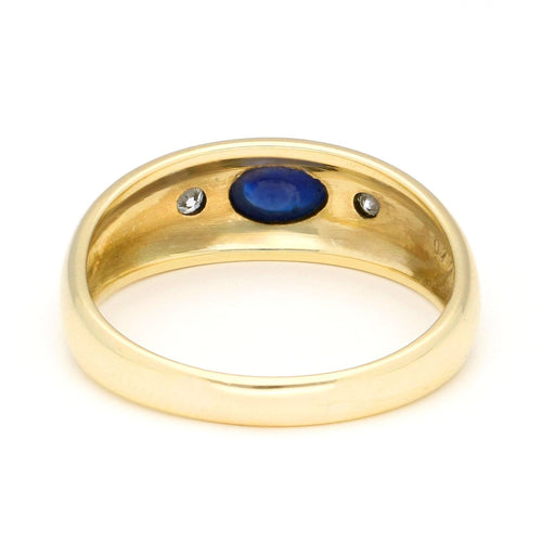 Bague 59 Bague gitane en or jaune 14 carats avec saphir et diamants 58 Facettes 038386F14D9A403B99651F0751D37B04