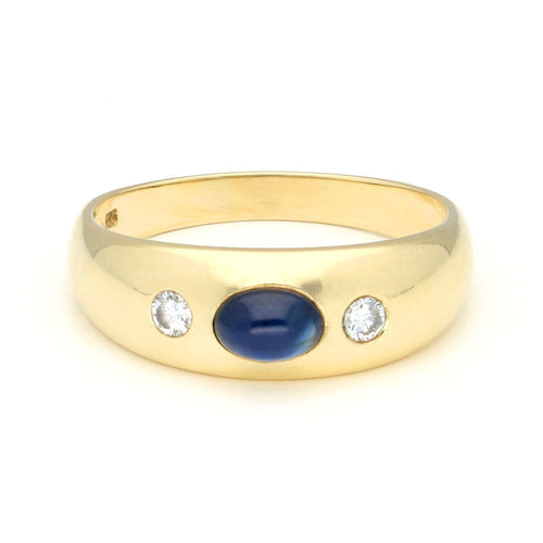 Bague 59 Bague gitane en or jaune 14 carats avec saphir et diamants 58 Facettes 038386F14D9A403B99651F0751D37B04
