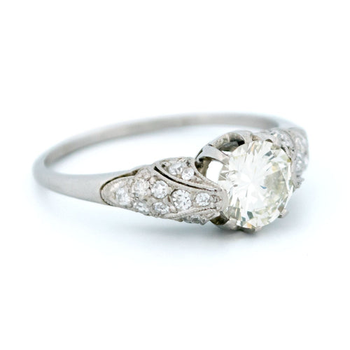 Bague 57 Art déco - Bague solitaire en platine et diamants 58 Facettes 1B60153AA3164ED1922EA025B5115CC8