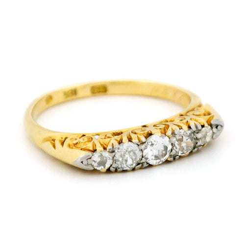 Bague 54 Bague rangée en or jaune et blanc 18 carats et diamants 58 Facettes ABC794FCE91E4FDFA54DF932F88E235B