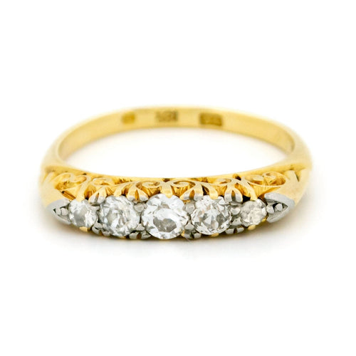 Bague 54 Bague rangée en or jaune et blanc 18 carats et diamants 58 Facettes ABC794FCE91E4FDFA54DF932F88E235B
