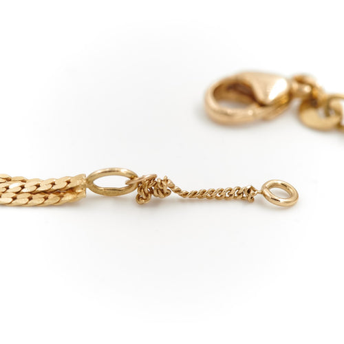 Collier Collier natte gourmette plate en or jaune 18 carats 58 Facettes 1783138CN