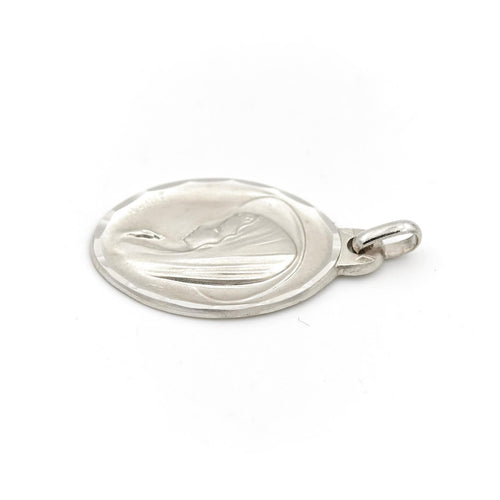 Pendentif Dorgay - Pendentif religieux ovale en or blanc 18 carats 58 Facettes 1783183CN