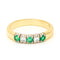 Bague 52.5 Bague ligne cinq pierres en or jaune et blanc 14 carats, diamants et émeraudes 58 Facettes 78A836AE470A492DA0A6D54A4C88D17D