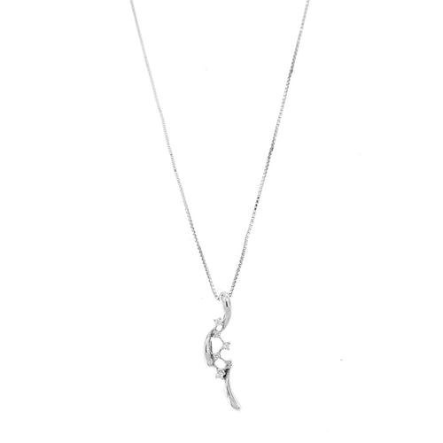 Collier Collier avec pendentif en or blanc 18 kt et diamants 58 Facettes 17885
