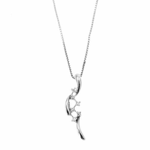 Collier Collier avec pendentif en or blanc 18 kt et diamants 58 Facettes 17885