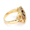 Bague 61 Bague treillis en or jaune 14 carats, diamants et émail 58 Facettes E9D02CAC82424A9E93FB62EBBFAA7096