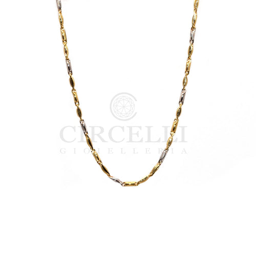 Collier Collier - Chaîne tubulaire en or bicolore 18k, 60 cm 58 Facettes HF00GB16D0ACE