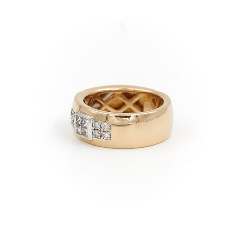 Bague 53 Damiani - Bague jonc Belle Époque en or jaune et blanc et diamants 58 Facettes 1807605CN