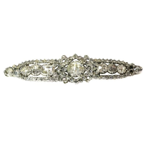 Broche Broche barrette antique en argent sur or rouge 14K et diamants 58 Facettes 18124-0158