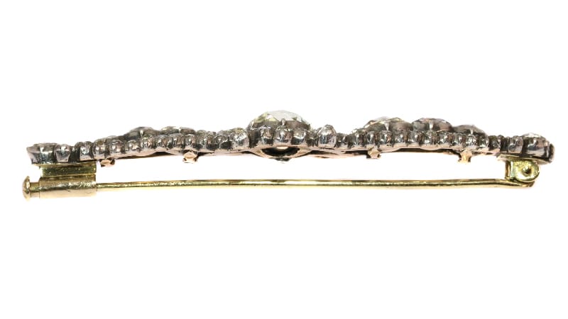 Broche Broche barrette antique en argent sur or rouge 14K et diamants 58 Facettes 18124-0158