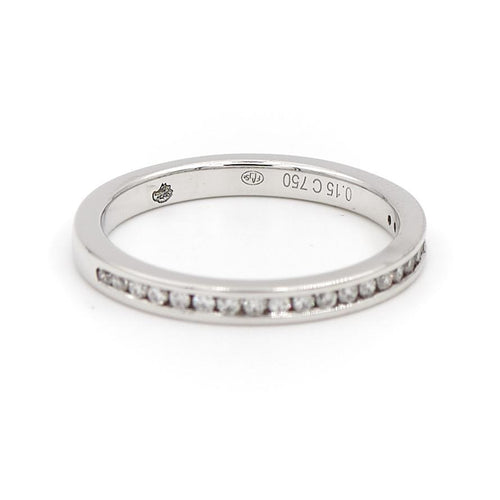 Bague 47 Bague demi-alliance en or blanc 18 carats et diamants 58 Facettes 1816319CN