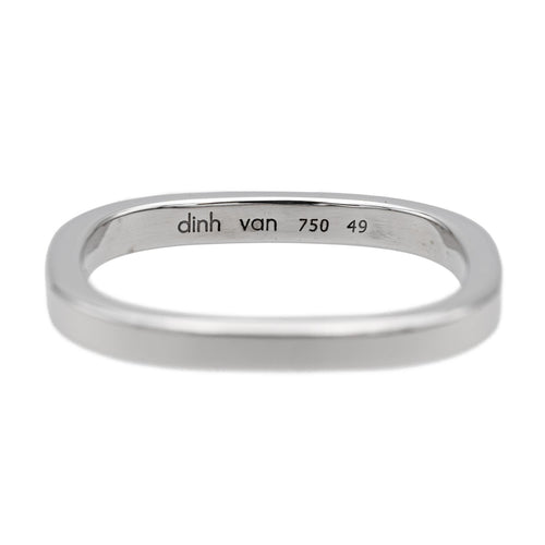 Bague 49 Dinh Van - Bague alliance carrée en or blanc 18 carats 58 Facettes 1819466CN