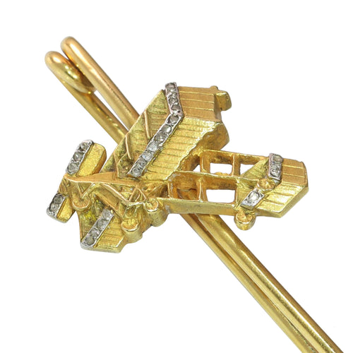 Broche Broche barrette Belle Époque en or jaune 18K et diamants 58 Facettes 18256-0157