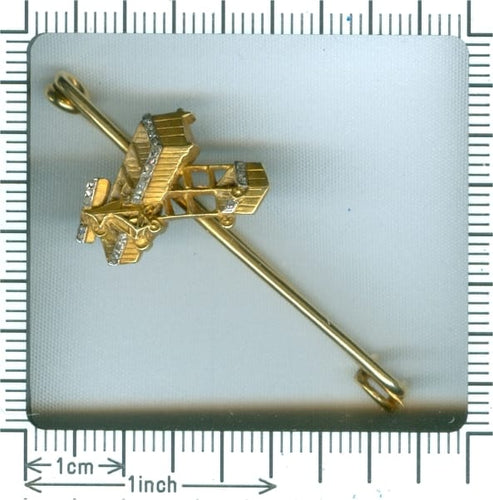 Broche Broche barrette Belle Époque en or jaune 18K et diamants 58 Facettes 18256-0157