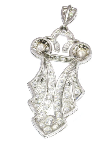Pendentif Pendentif Art déco en platine avec diamants et saphirs 58 Facettes 18276-0099