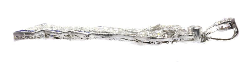 Pendentif Pendentif Art déco en platine avec diamants et saphirs 58 Facettes 18276-0099