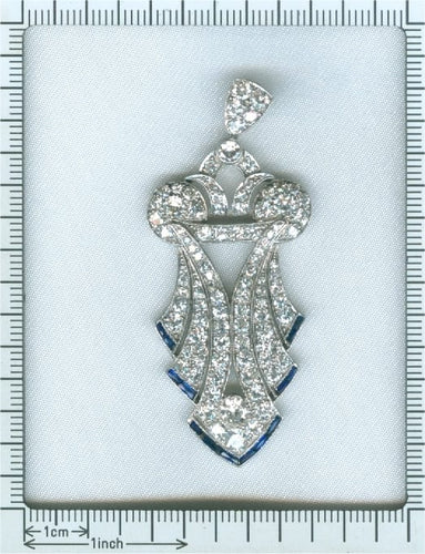 Pendentif Pendentif Art déco en platine avec diamants et saphirs 58 Facettes 18276-0099