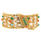 Bracelet Bracelet manchette en or jaune 18 carats cornaline, chrysoprase et turquoise 58 Facettes 1833431CN