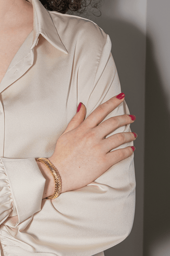 Bracelet Bracelet maille chevron en or jaune 18 carats 58 Facettes 1833576CN