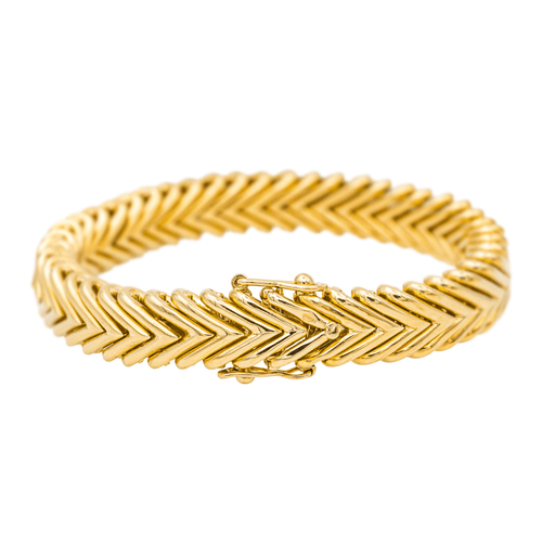 Bracelet Bracelet maille chevron en or jaune 18 carats 58 Facettes 1833576CN