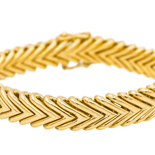 Bracelet Bracelet maille chevron en or jaune 18 carats 58 Facettes 1833576CN