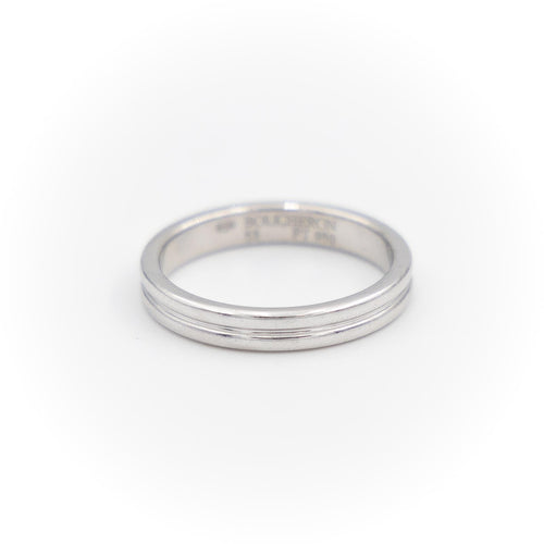 Bague 53 Boucheron Godron - Bague alliance en platine 58 Facettes 1833583CN