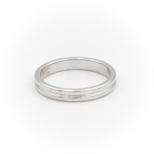 Bague 53 Boucheron Godron - Bague alliance en platine 58 Facettes 1833583CN