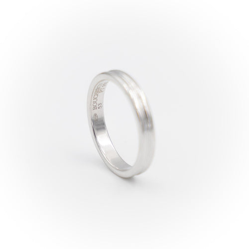 Bague 53 Boucheron Godron - Bague alliance en platine 58 Facettes 1833583CN
