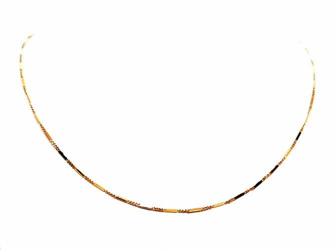 Collier Collier maille gourmette alternée en or jaune 18 carats 58 Facettes 1835738CN