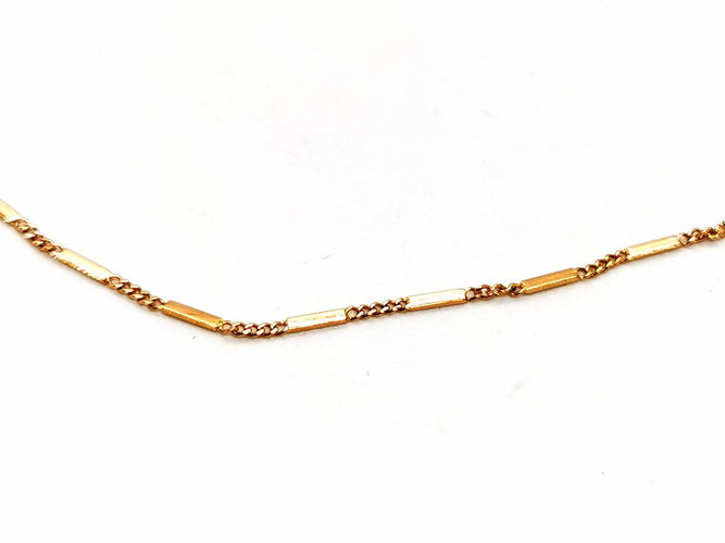 Collier Collier maille gourmette alternée en or jaune 18 carats 58 Facettes 1835738CN