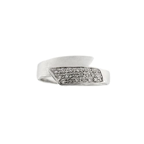 Bague Bague inversée en or blanc 18 kt avec diamants 58 Facettes 18525