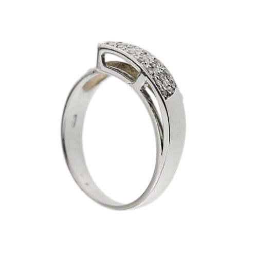 Bague Bague inversée en or blanc 18 kt avec diamants 58 Facettes 18525