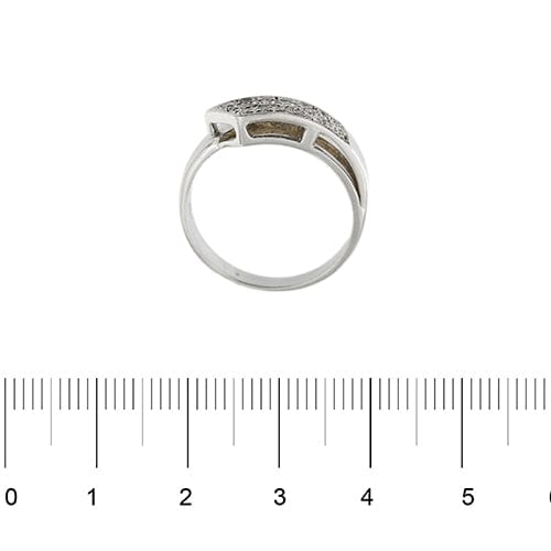 Bague Bague inversée en or blanc 18 kt avec diamants 58 Facettes 18525