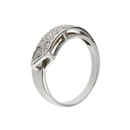 Bague Bague inversée en or blanc 18 kt avec diamants 58 Facettes 18525