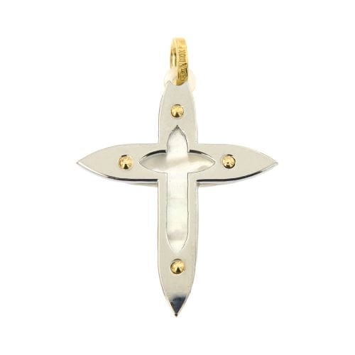 Pendentif Zancan - Pendentif croix en or 18 ct, nacre et acier inoxydable 58 Facettes 18535