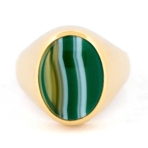 Bague 64 Bague chevalière - Agate en or jaune 18k 58 Facettes 2AF4122DC8204DCFAFDE6A3706A4542E