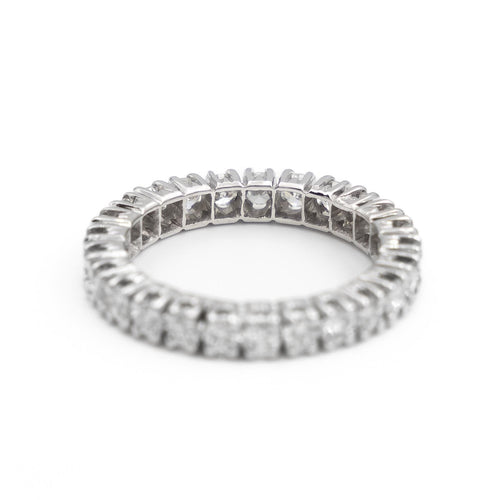 Bague 55.5 Bague Alliance américaine Or blanc Diamant 58 Facettes 1856174CN
